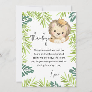 Safaridjur i baby lejona kung tack kort
