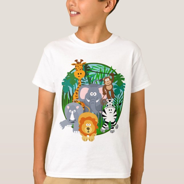 Safaridjurtecknad T-shirt (Framsida)