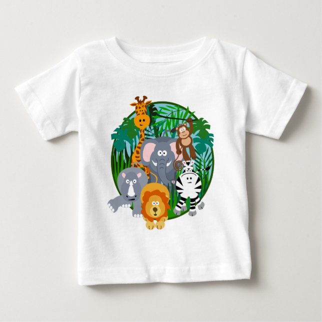 Safaridjurtecknad Tee Shirt (Framsida)