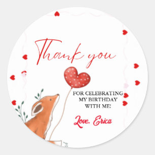 Safarie valentine Heart Tack Birthday Runt Klistermärke