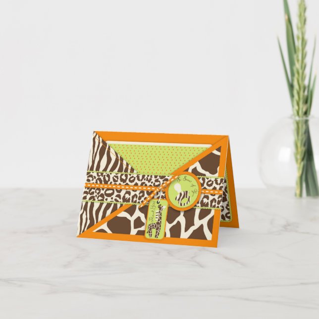 Safarigiraff- & nappartack tack kort (Framsida)