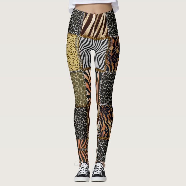 Safaripatchworkdamasker Leggings (Framsida)