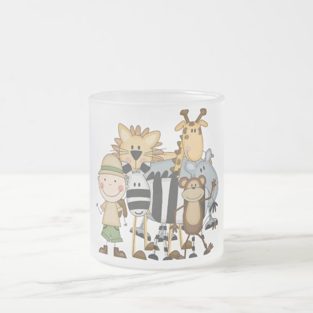 SafaripojkeTshirts och gåvor Frostad Glasmugg (Center)