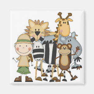 SafaripojkeTshirts och gåvor Magnet
