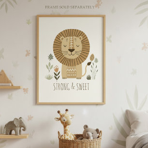 Safariporträtt Lejon Elfenben ID1264 Poster