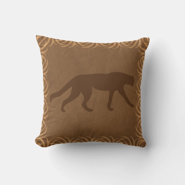 SafaritemaCheetah - leopardjaguarSilhouette Kudde (Framsida)