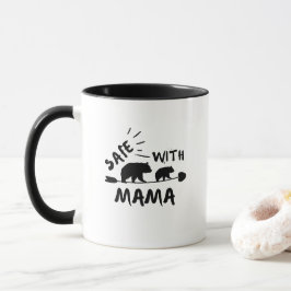 Safe With Mama Bear Silhouette Art Mugg