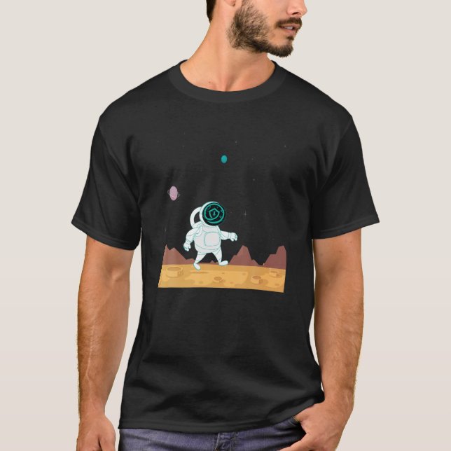 Safemoon Astronaut till Måne Cryptocurrency Bloc T Shirt (Framsida)