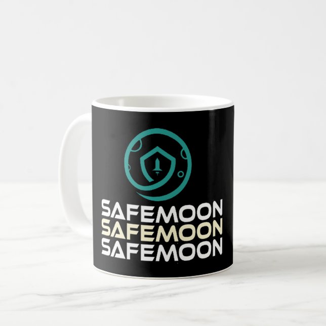 SAFEMOON CRYPTOCURRENRENCY: NEW PEOPLES CRYPTO KAFFEMUGG (Framsida vänster)