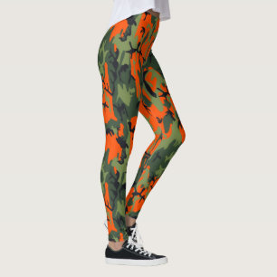 Safety Blaze Orange och Grönt Camo Leggings