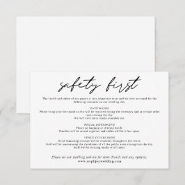 Safety First Simple Black White COVID-säkerhet Tilläggskort