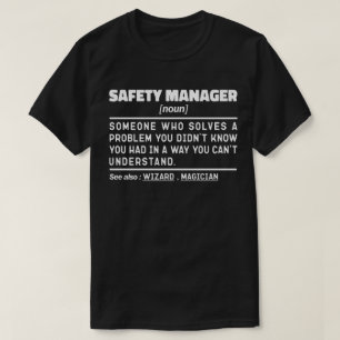 Safety Manager Noun Retrött Worker Funny T Shirt