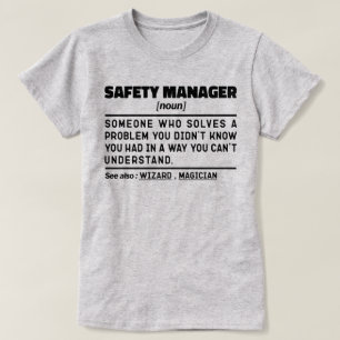 Safety Manager Noun Retrött Worker Funny T Shirt