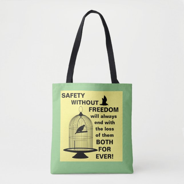 Safety vs Freedom Tote Tygkasse (Framsida)