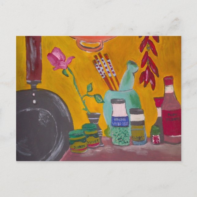 Saffran och chilir vykort (Framsida)