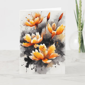 Saffron - Akvarellblommor Kort