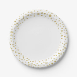 Saffron Confetti Watercolor Dots Papper Plate