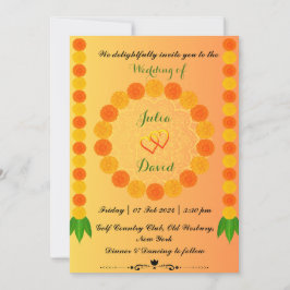 Saffron-Gult med inbjudan till Marigold Wedding