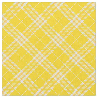 Saffron-Gult Plaid Tartan Print Mönster Tyg