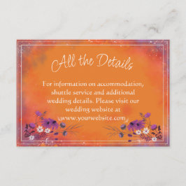 Saffron Himmel Wildblommor - Bröllop-inhägnadskort Tilläggskort