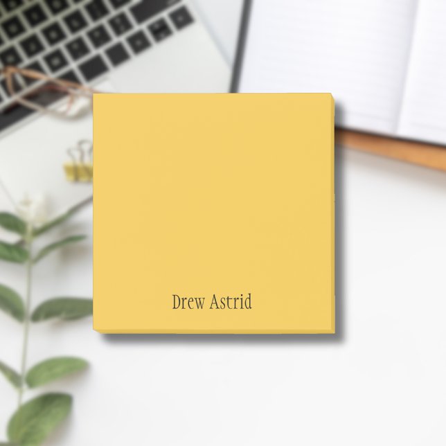 Saffron Professionell - minimalistiskt svart skrip Post-it Block (Skapare uppladdad)