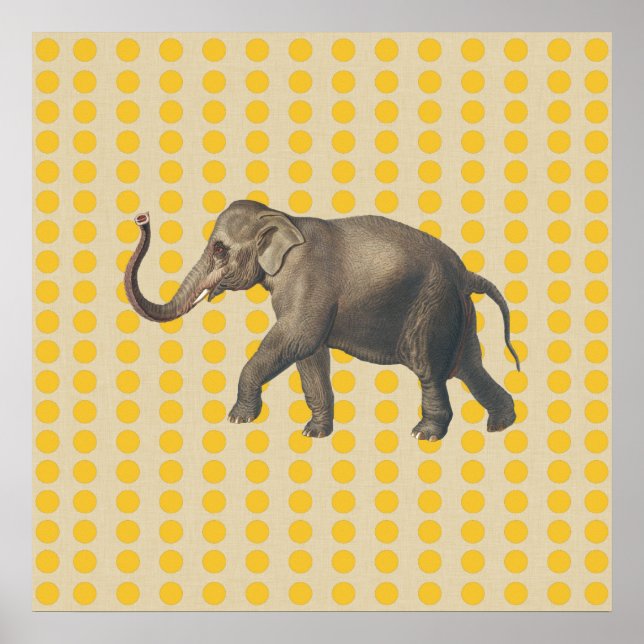 Saffron Spice Moods Dots med Elephant Poster (Framsidan)