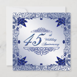 Safir 45-års bröllopsjubileum 5.25x5.25 Inbjudan