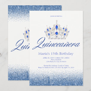 Safir- & diamantQuinceañera inbjudningar