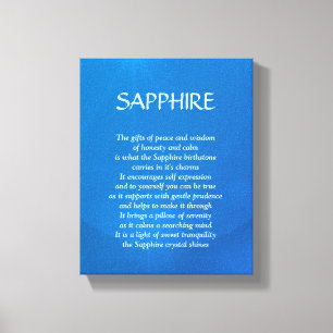 Safirbirthstone - kanfas för September diktkonst Canvastryck