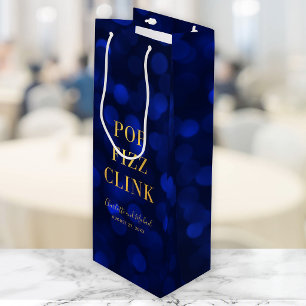 Safirblå Bokeh Falskt Guld Pop Fizz Klink