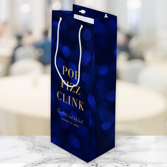 Safirblå Bokeh Falskt Guld Pop Fizz Klink (Skapare uppladdad)