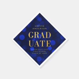 Safirblå Bokeh-ljus Falskt guld Examen Pappersservett