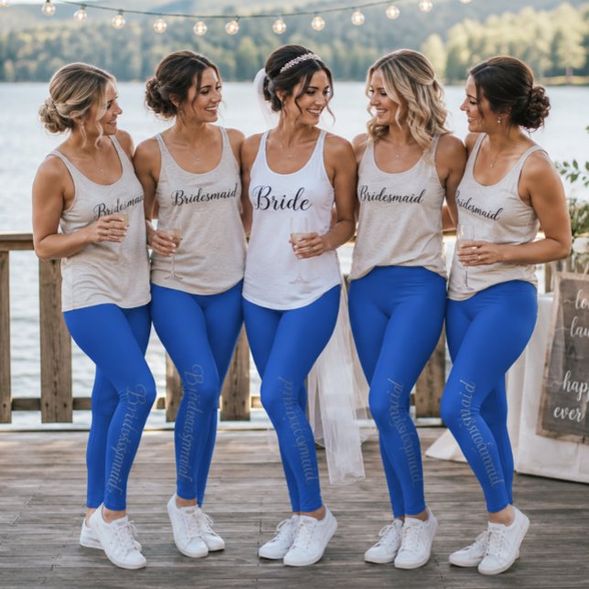 Safirblå & Espressobrun Sidsjöbröllop Leggings (Skapare uppladdad)