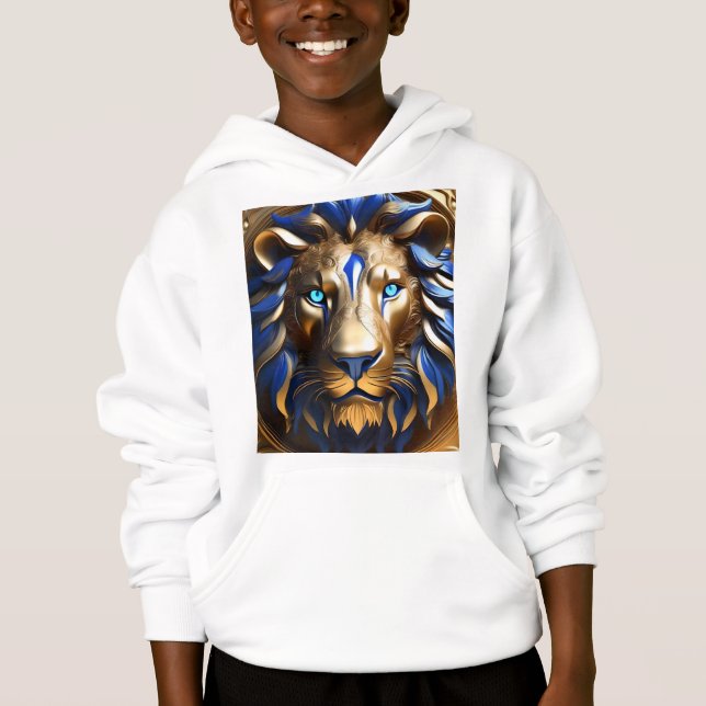 Safirblå Och Guld Lejon, T Shirt (Framsida)