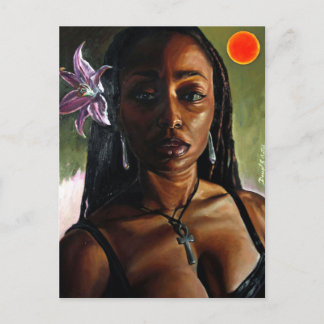 Safiyah med blomsterpostkort vykort