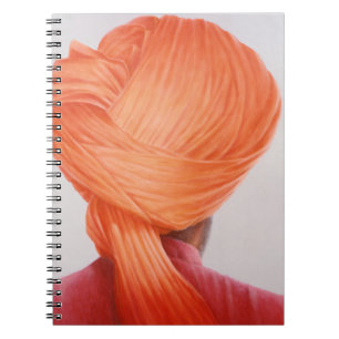 Safransken Turban Anteckningsbok Med Spiral