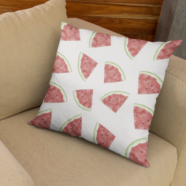 Saftig akvarell-vattenmelon frukt sommar mönster kudde (Skapare uppladdad)