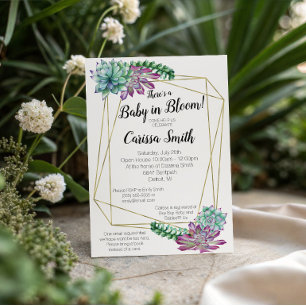 Saftig Baby In Bloom baby shower inbjudan
