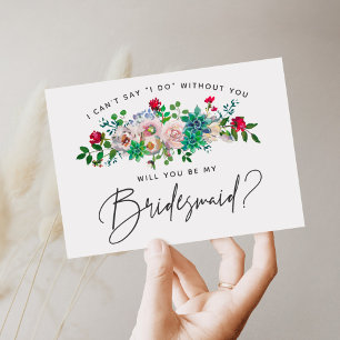 Saftig Blommig Brudtärna Kort