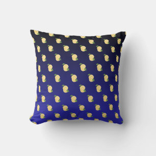 Saftig citron på blå gradient kudde
