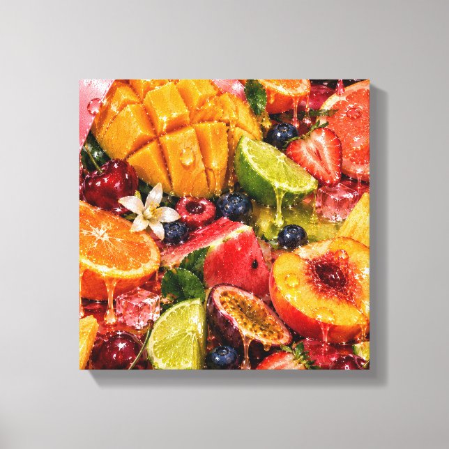 Saftig Frukt Canvas Väggkonst Maximalist Färgrik (Framsida)