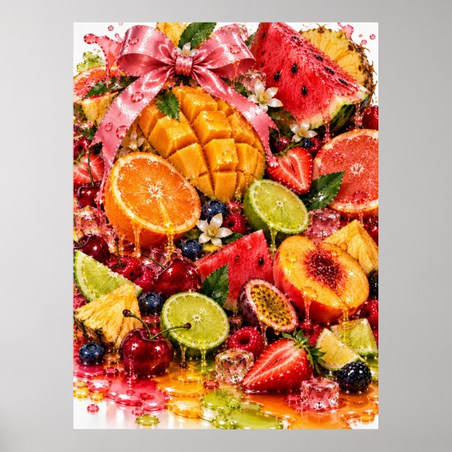 Saftig Frukt Väggkonst | Maximalistisk Köksdekor (Framsidan)