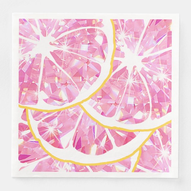 Saftig Gem Texas Rosa Grapefrukt Skiva Citrusfest Pappersservett (Framsida)