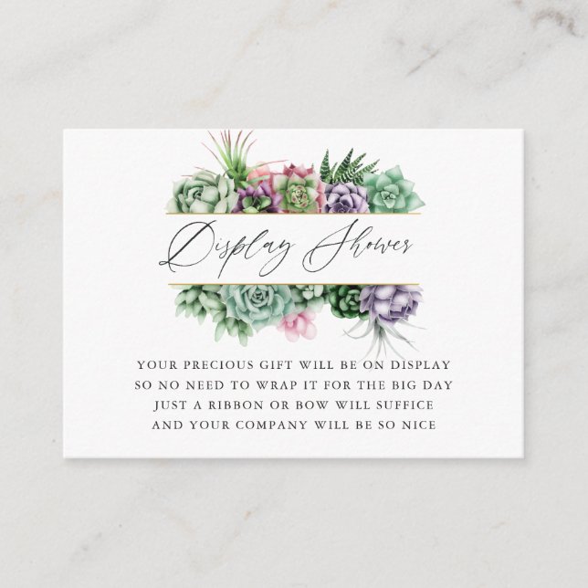 Saftig Geometrisk Bebis Bads Display Dusch Tilläggskort (Framsida)