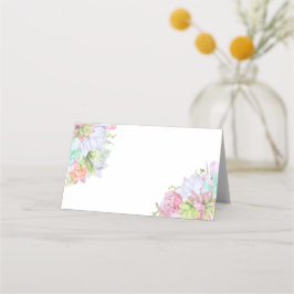 Saftig grön bröllopsduschekrans placeringskort