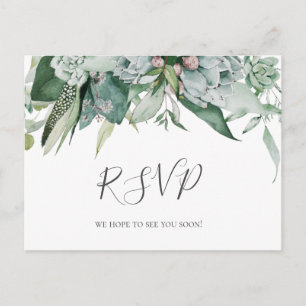 Saftig Grönska   Menyval RSVP-kort Vykort