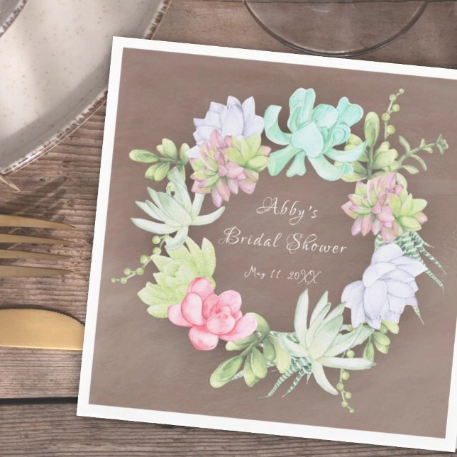 Saftig Grönskande Krans Bröllopsfest Pappersservett (Skapare uppladdad)