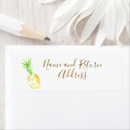 Saftig gyllene ananas returadress etikett
