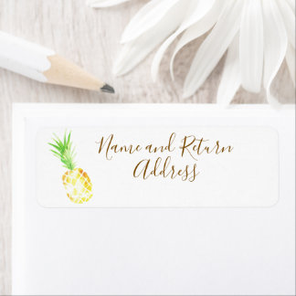 Saftig gyllene ananas returadress etikett
