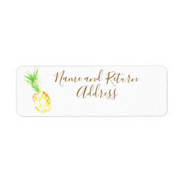 Saftig gyllene ananas returadress etikett